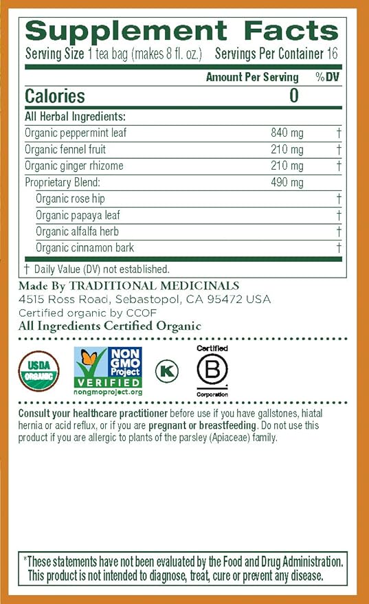 Traditional Medicinals Belly Comfort 16 Tea Bags