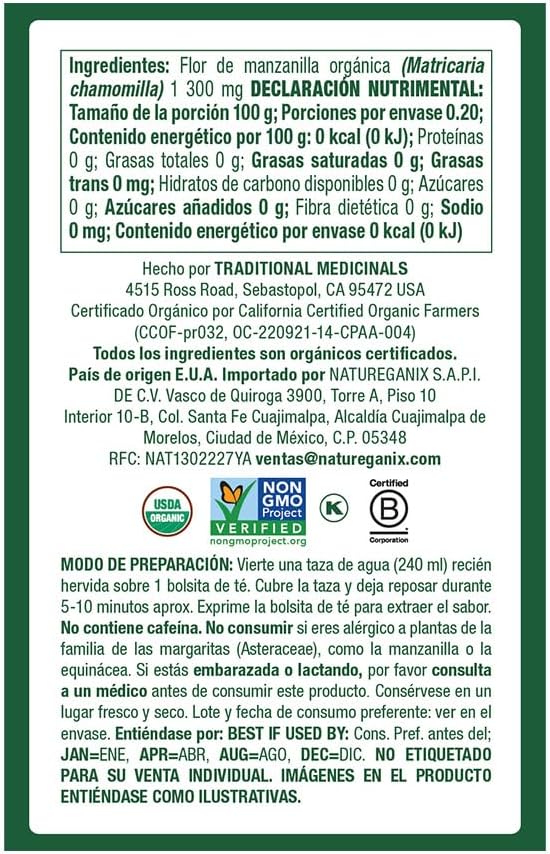 Traditional Medicinals Chamomile 16 Tea Bags