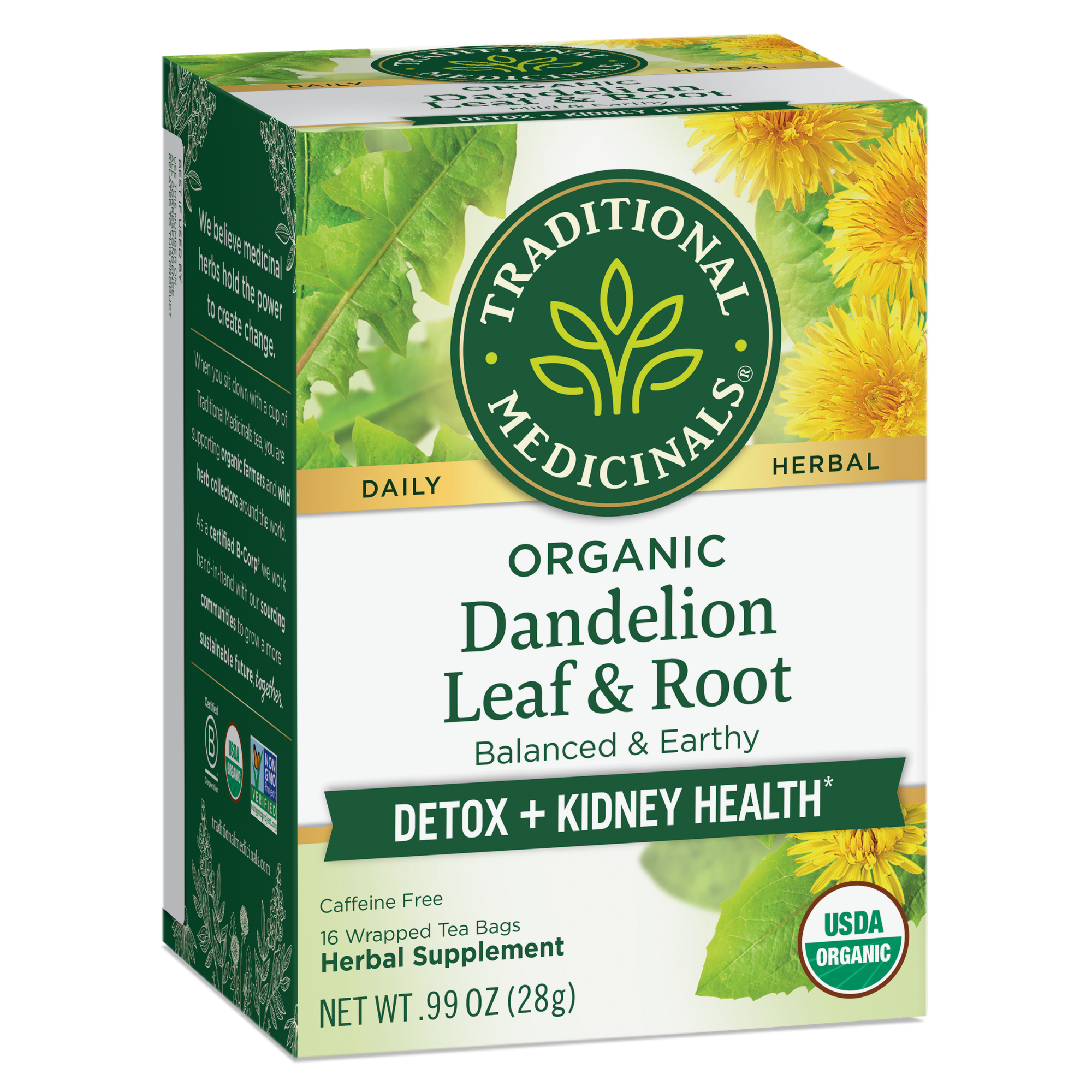 Traditional Medicinals Dandelion Leaf & Root 16 Tea Bags