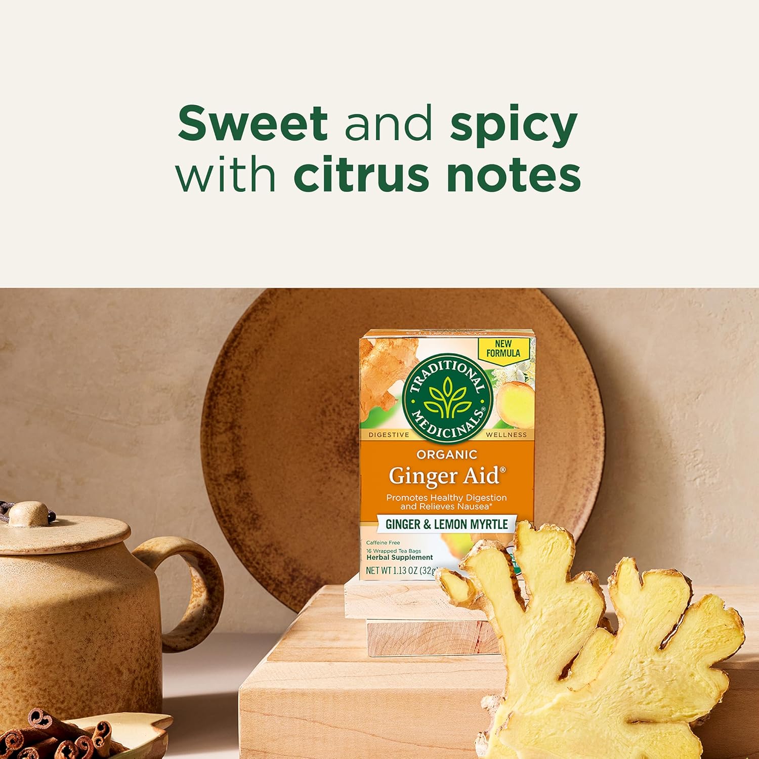 Traditional Medicinals Ginger Aid 16 Tea Bags