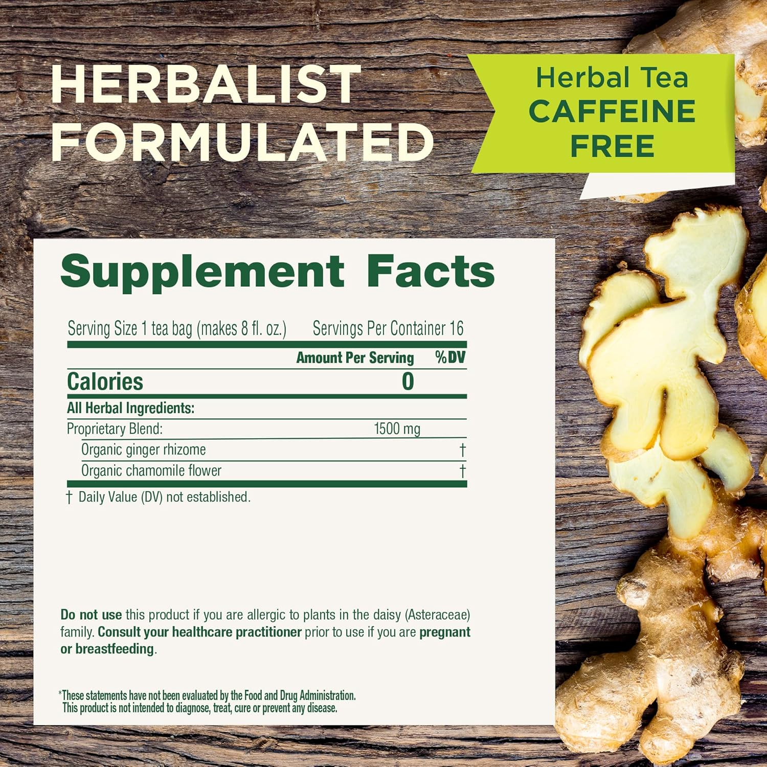 Traditional Medicinals Golden Ginger With Chamomile 16 Tea Bags