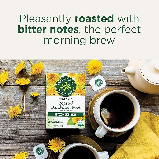 Traditional Medicinals Roasted Dandelion Root 16 Tea Bags