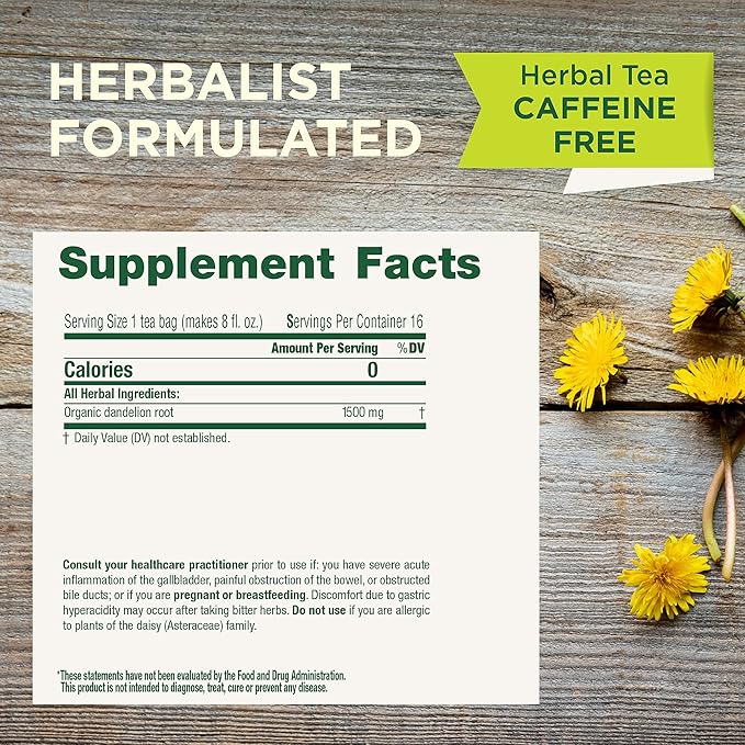 Traditional Medicinals Roasted Dandelion Root 16 Tea Bags