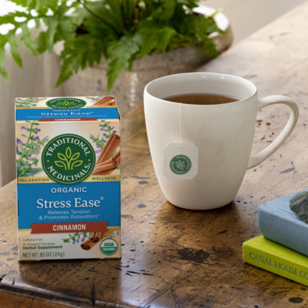 Traditional Medicinals Organic Stress Ease Cinnamon Tea, 16 Bags