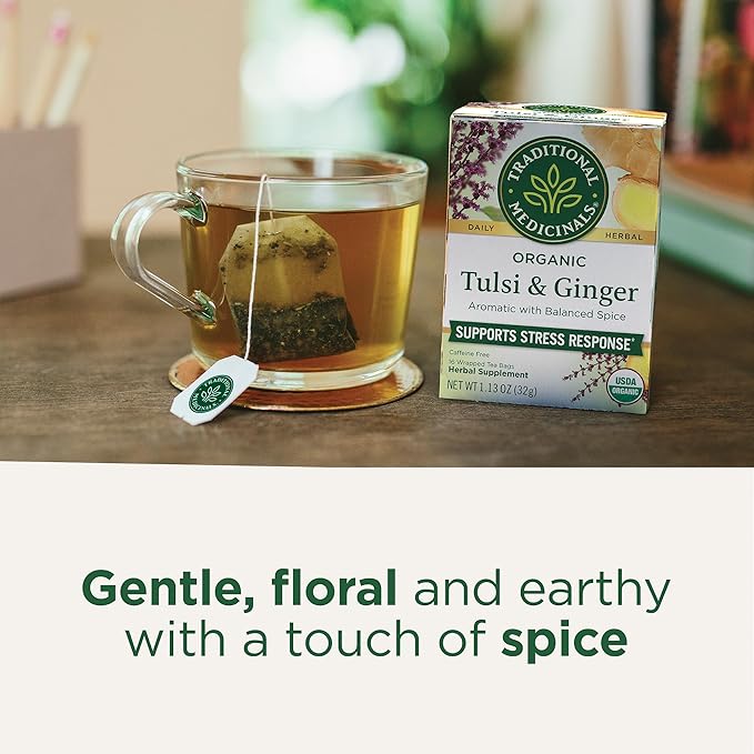 Traditional Medicinals Tulsi With Ginger 16 Tea Bags