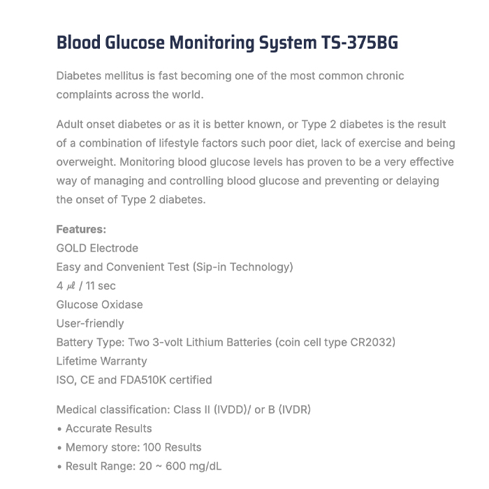 Trister Blood Pressure Monitor + Gluco Meter