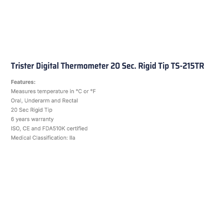 Trister Digital Thermometer 20 Second Rigid Tip