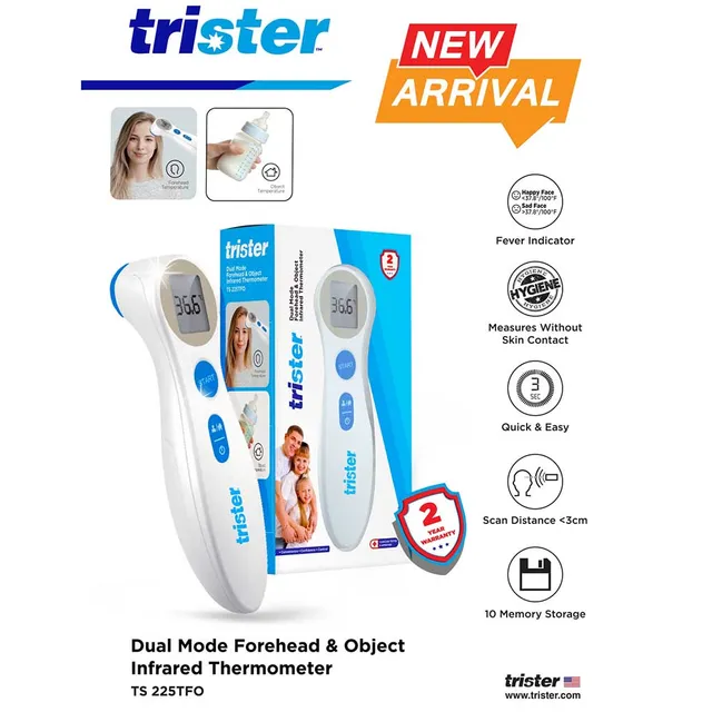 ترمومتر مزدوج للجبهة والأشعة تحت الحمراء: TS-225TFO