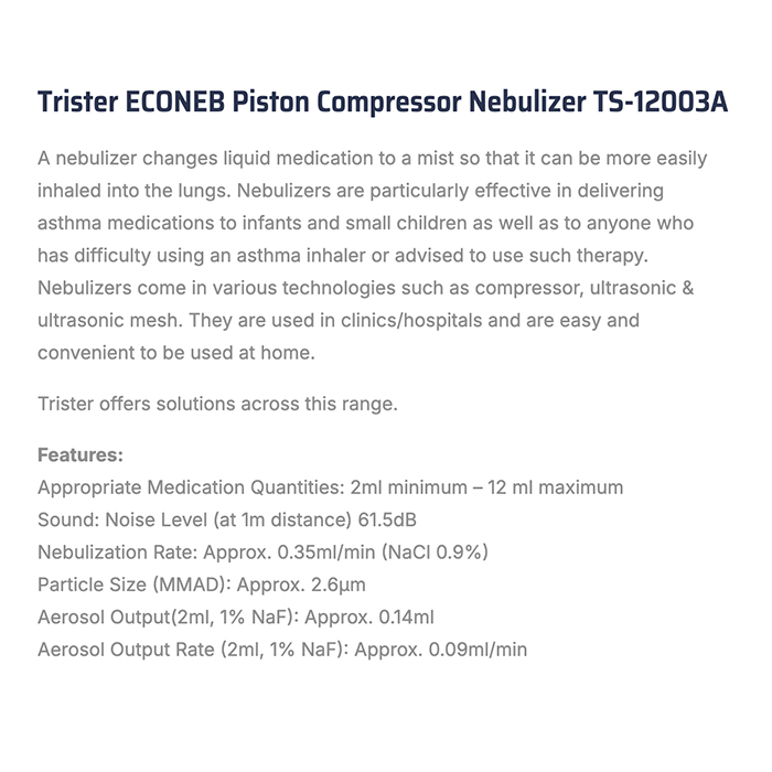Trister Econeb Piston Compressor Nebulizer - AP12003A