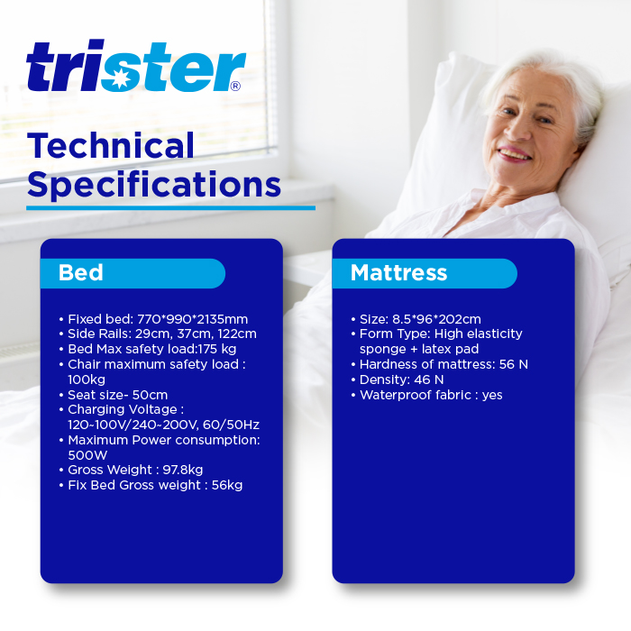 Trister Electric Wooden Bed Lift & Rotate TS982EWBL