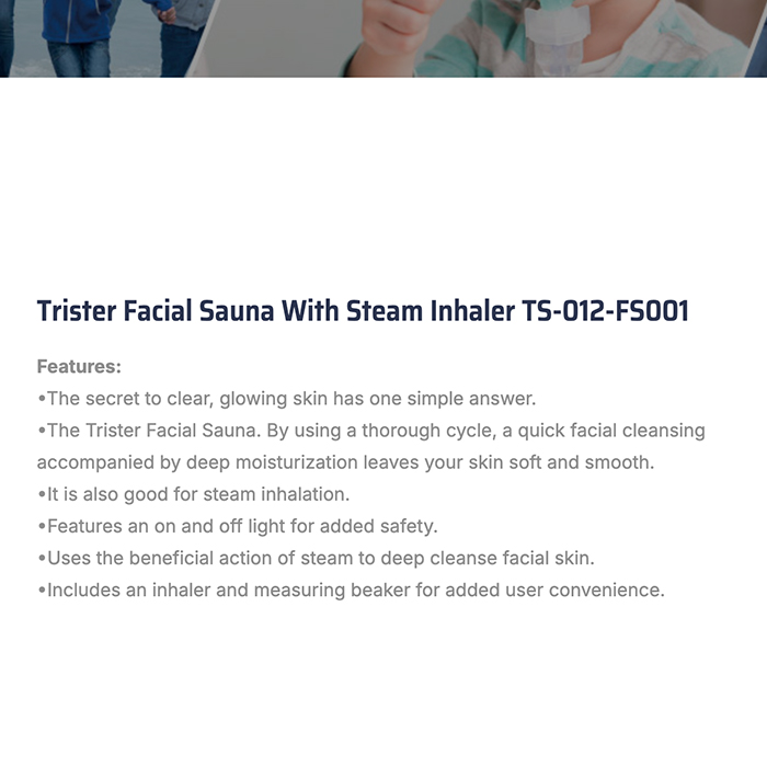 ساونا الوجه Trister مع جهاز الاستنشاق بالبخار