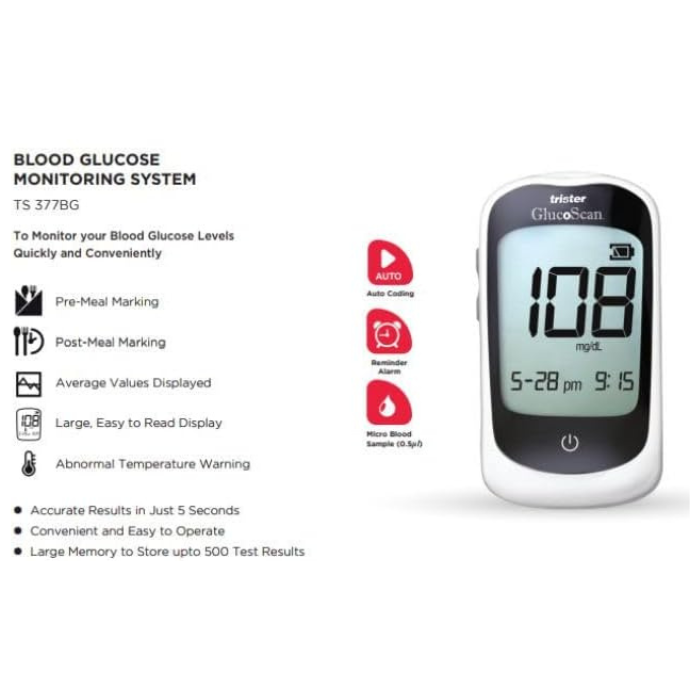 Trister Glucoscan Blood Gluco Meter Ts 377bg
