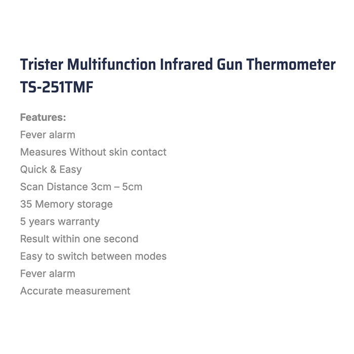 Trister Multifunction Infrared Gun Thermometer