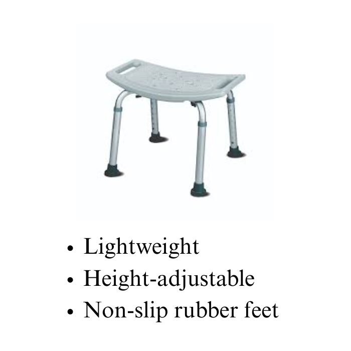 Trister Shower Bench, Lightweight Adjustable Bath Seat with Non-Slip Rubber Feet - TS 944SB
