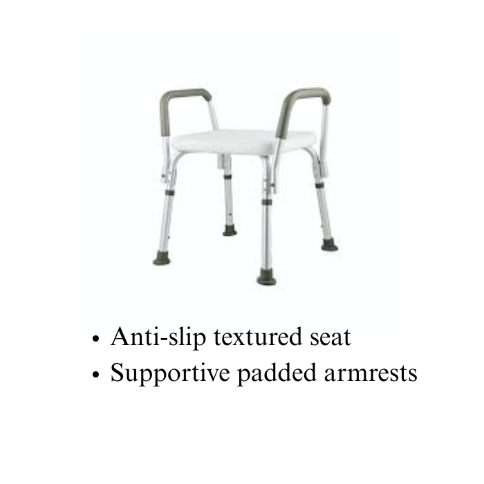 Trister Shower Bench with Arm, Balanced Support For Confident Bathing - TS 945SBA