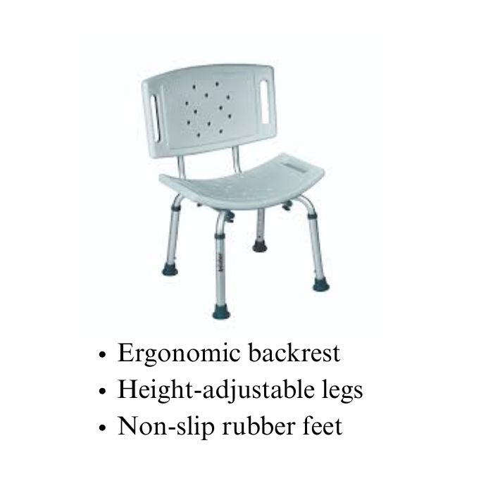 Trister Shower Chair, Sturdy and Non-Slip Bath Seat for Safe and Comfortable Showering - TS 947SC