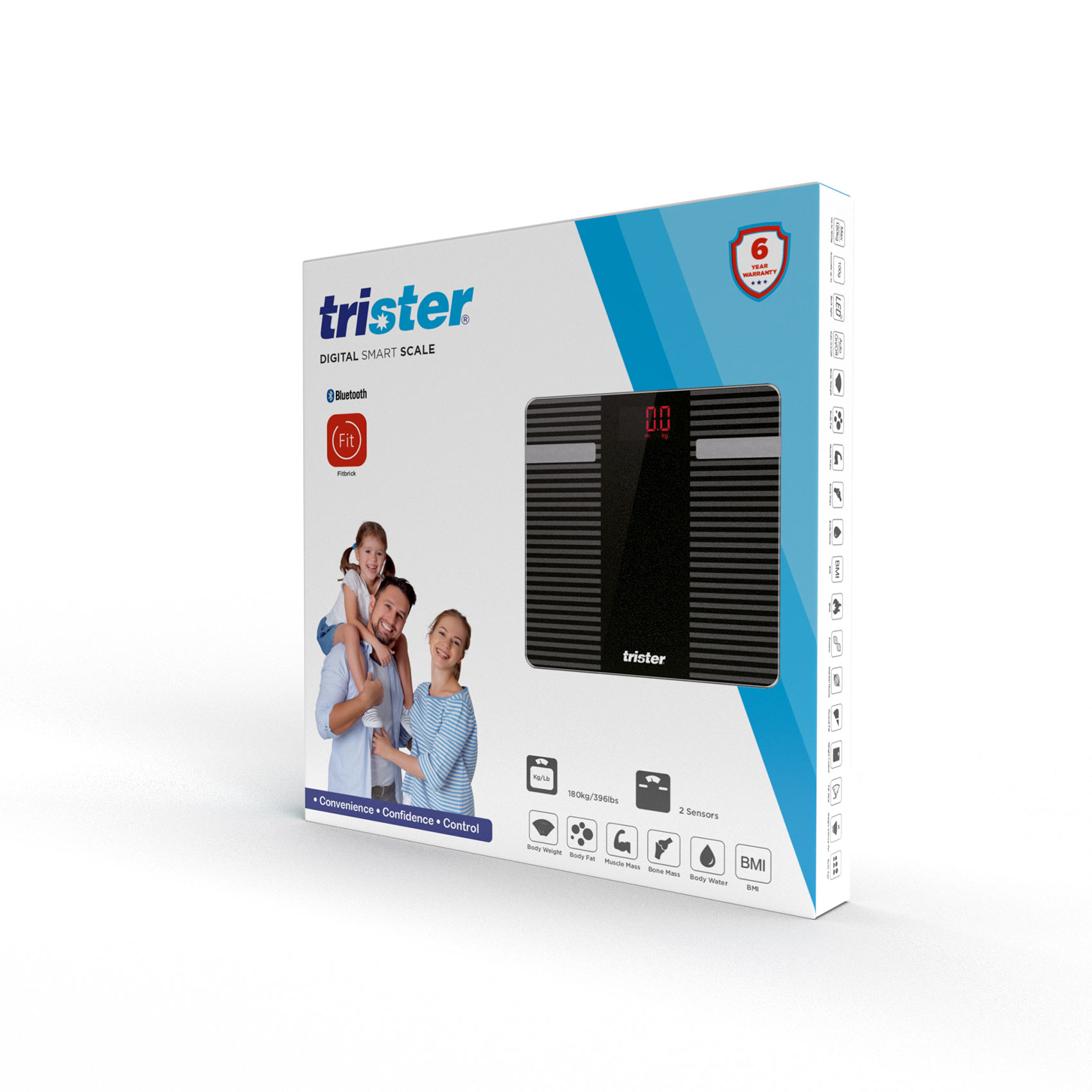 Trister Smart Body Muscle Bone Bmi Scale Black 2S- TS-425PS-B