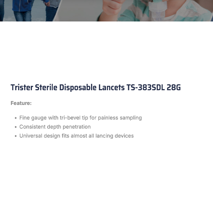 Trister Sterile Disposable Lancets 28g 200 Lancets