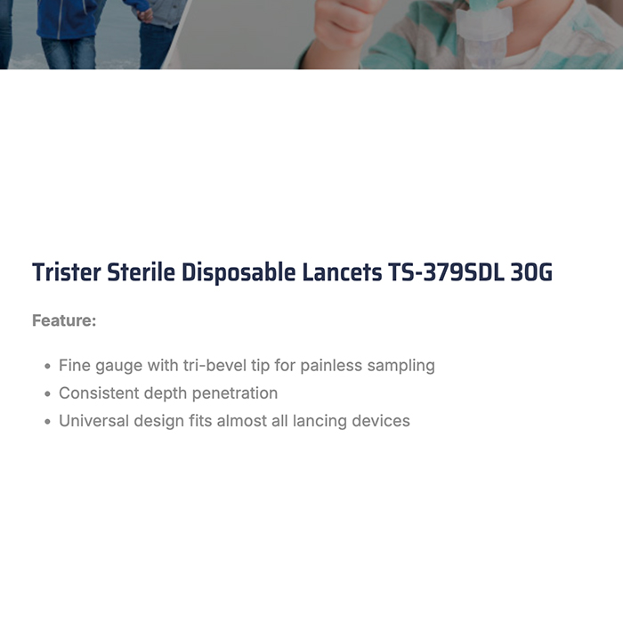 Trister Sterile Disposable Lancets 30 G 200
