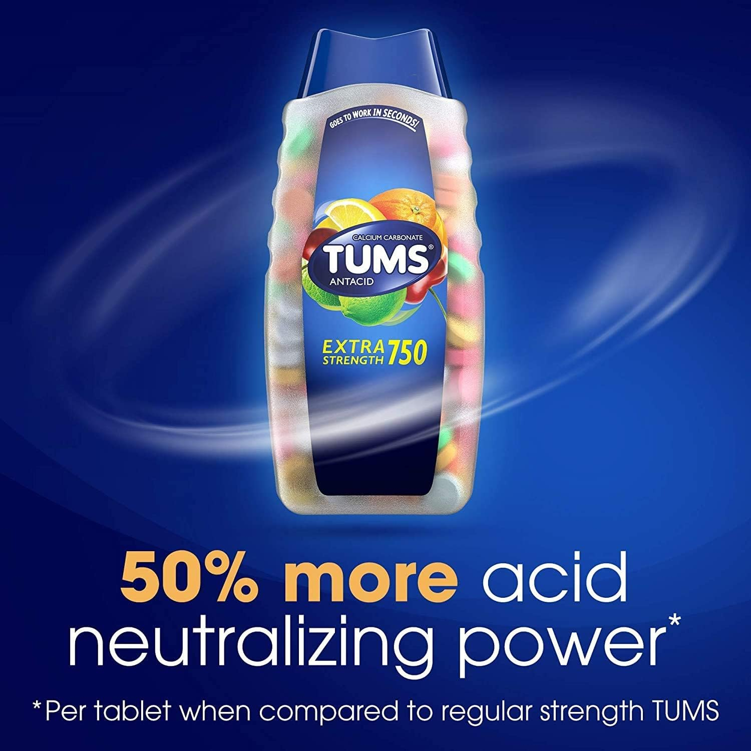 Tums Extra Strength Assorted Fruit 750mg 48's