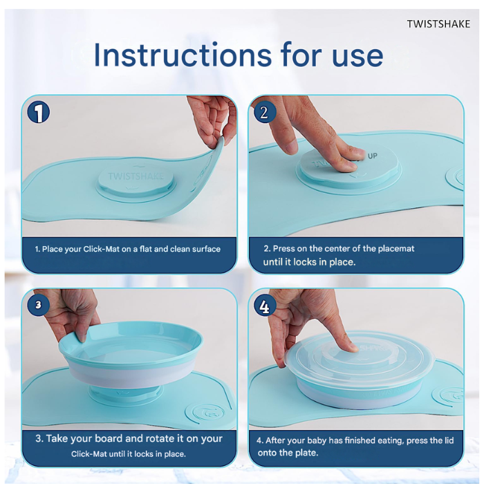 Twistshake Click-Mat Mini + Plate Pastel Blue