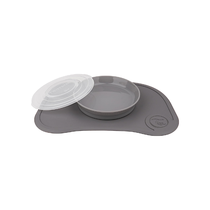 Twistshake Click-Mat Mini + Plate Pastel Grey