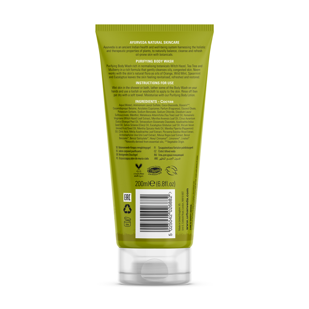 Urban Veda Purifying Neem & Salicylic Body Wash 200ml