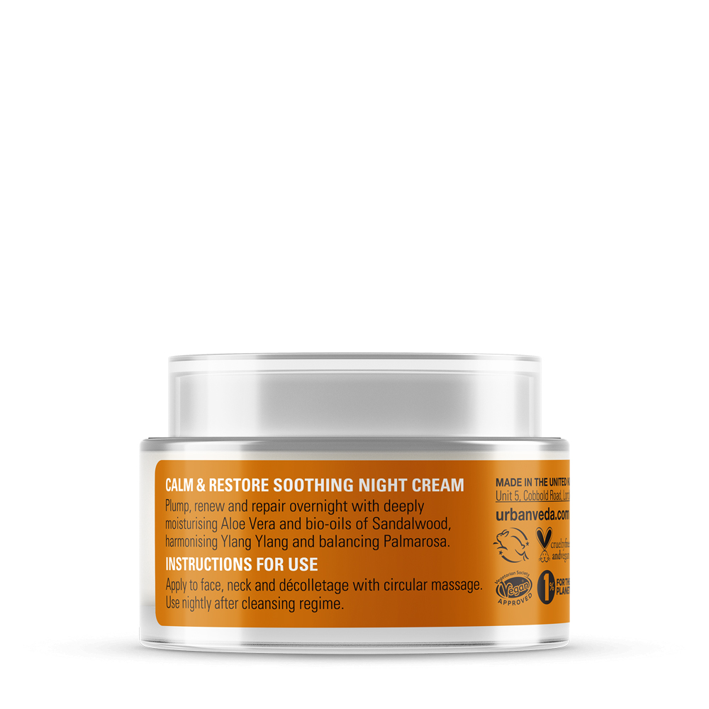 Urban Veda Soothing Aloe Vera Clarifying Night Cream Calm & Restore 50ml