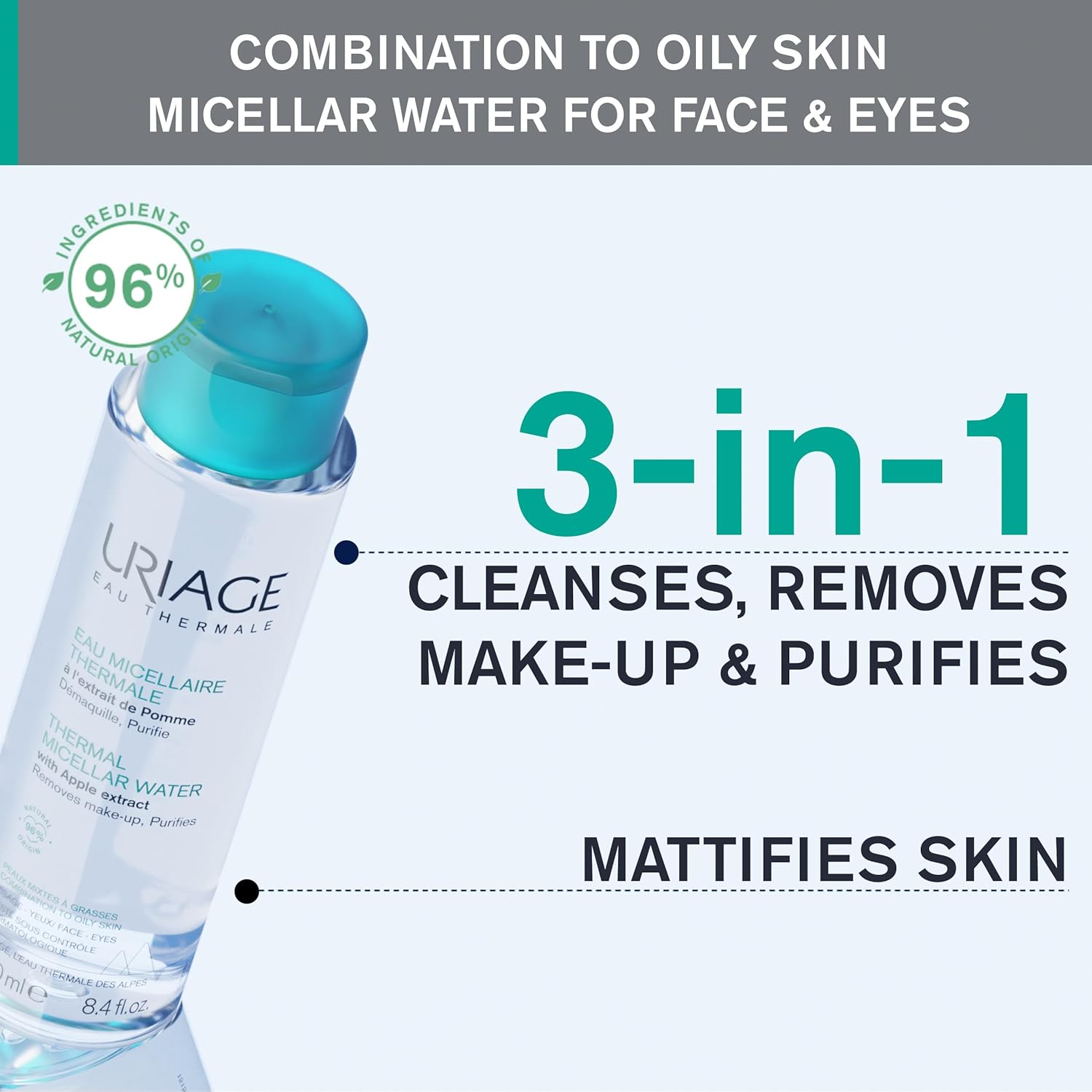 Uriage Thermal Micellar Water Green For Oily Skin 250 Ml