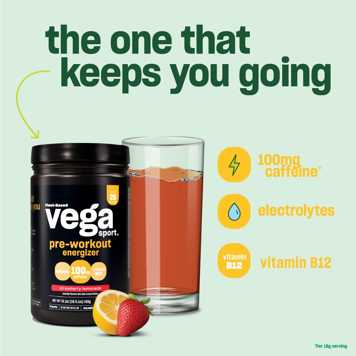 Vega Sport Premium Energizer Acai Berry 16.2oz