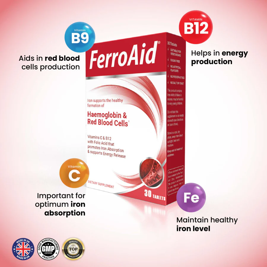 Vital Healthcare Ferroaid Iron Support 30 Tabs