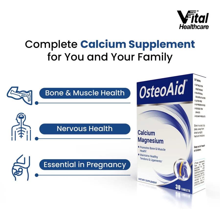 Vital Healthcare Osteoaid Original Calcium Magnesium 30 Tablets
