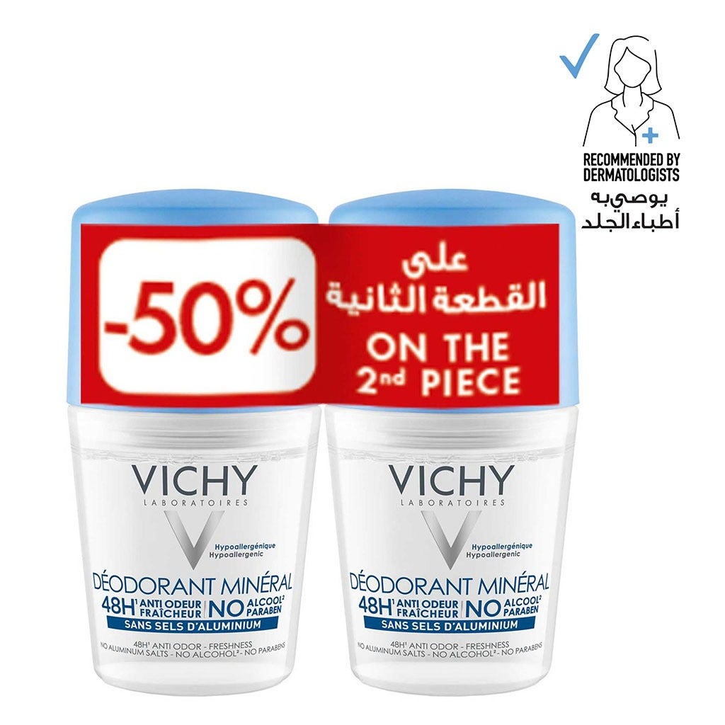 Vichy Deodorant Roll On Mineral 50 ml- Bogo