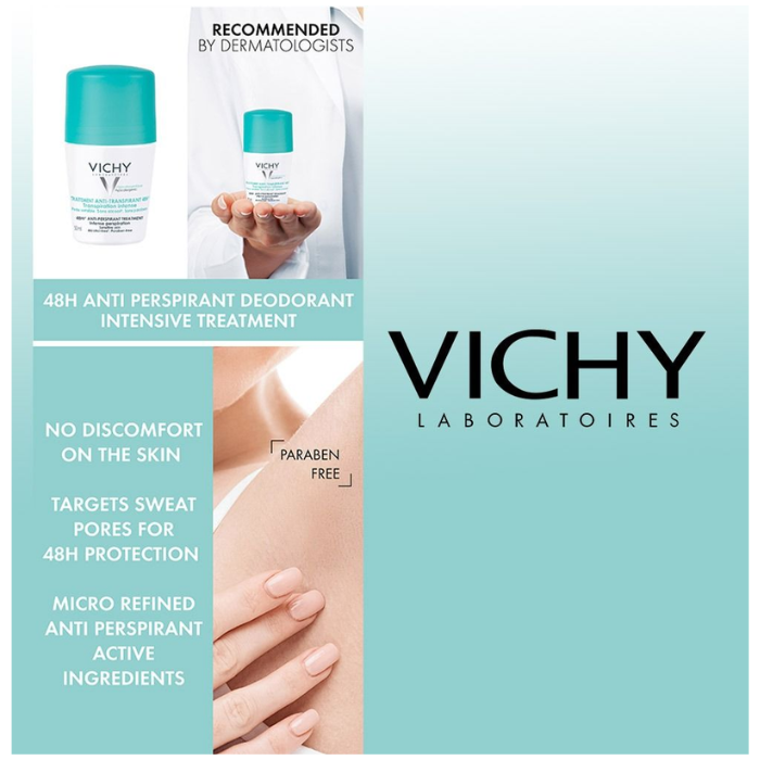 Vichy Deodorant Roll On Regulator (Green) 50 ml-Bogo