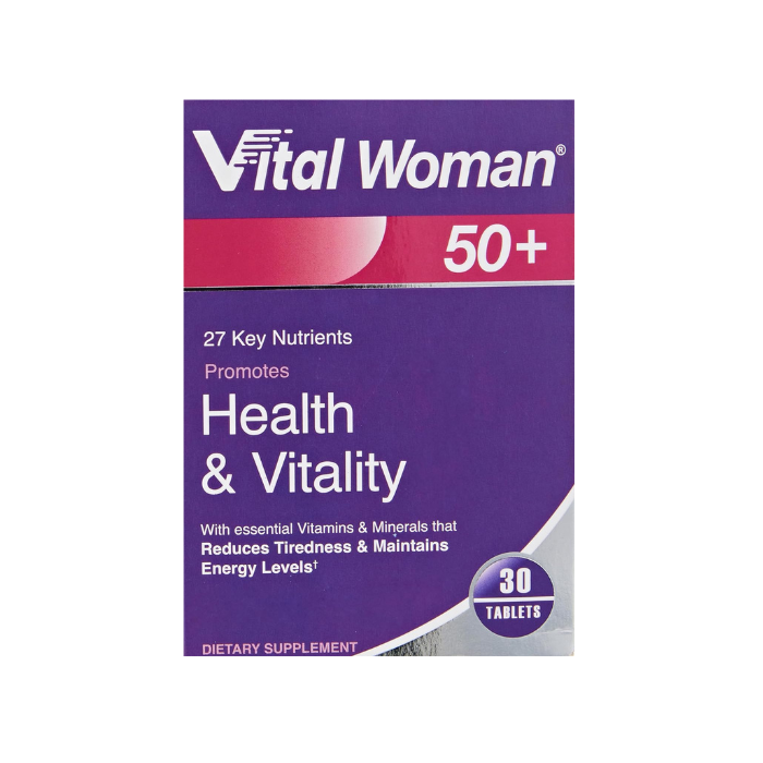 Vital Healthcare Woman 50+ Multivitamin - Daily Nutrients for Heart, Vision, Energy & Immune Support - 30 Tablets