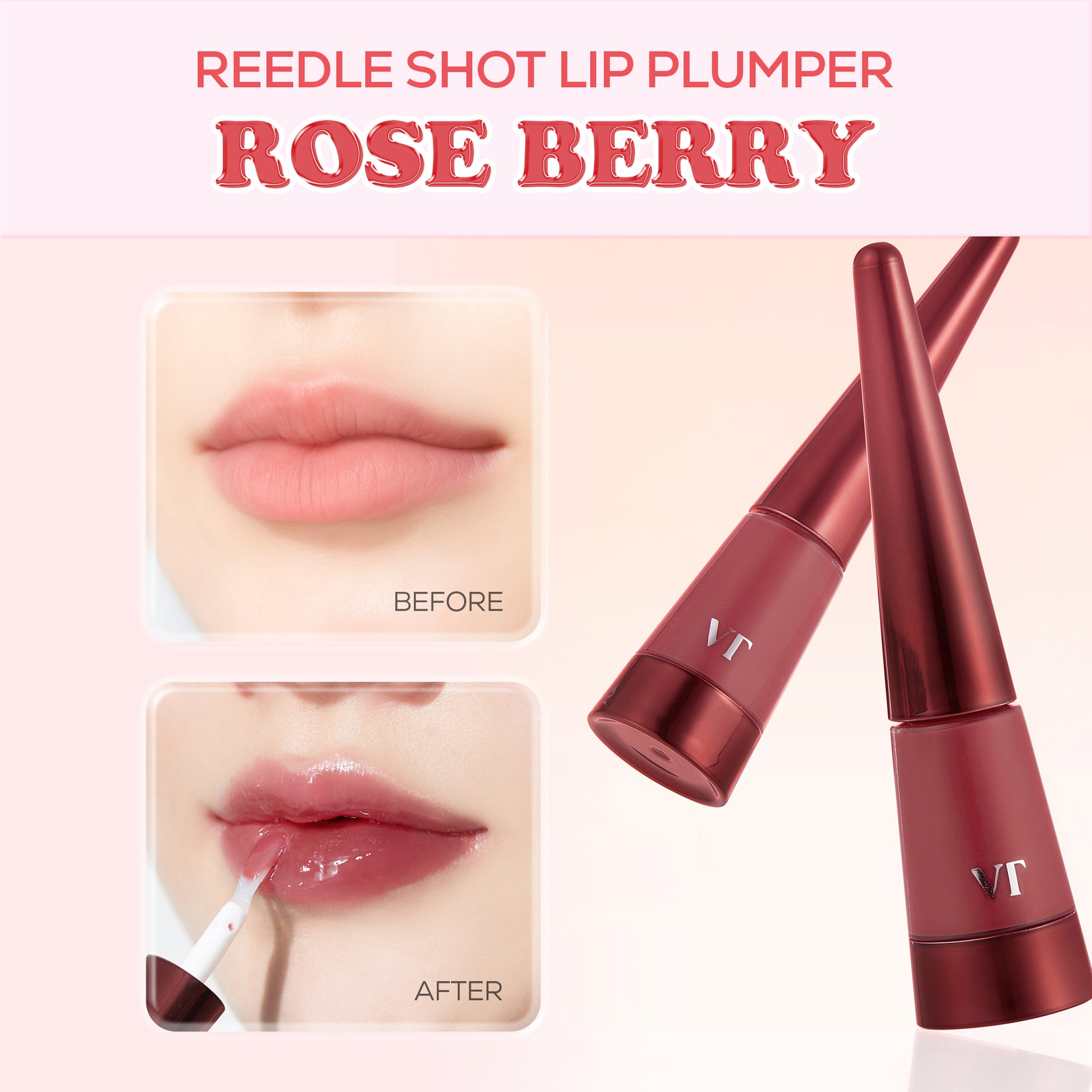 VT Cosmetics Reedle Shot Lip Plumper Rose Berry 4.3g