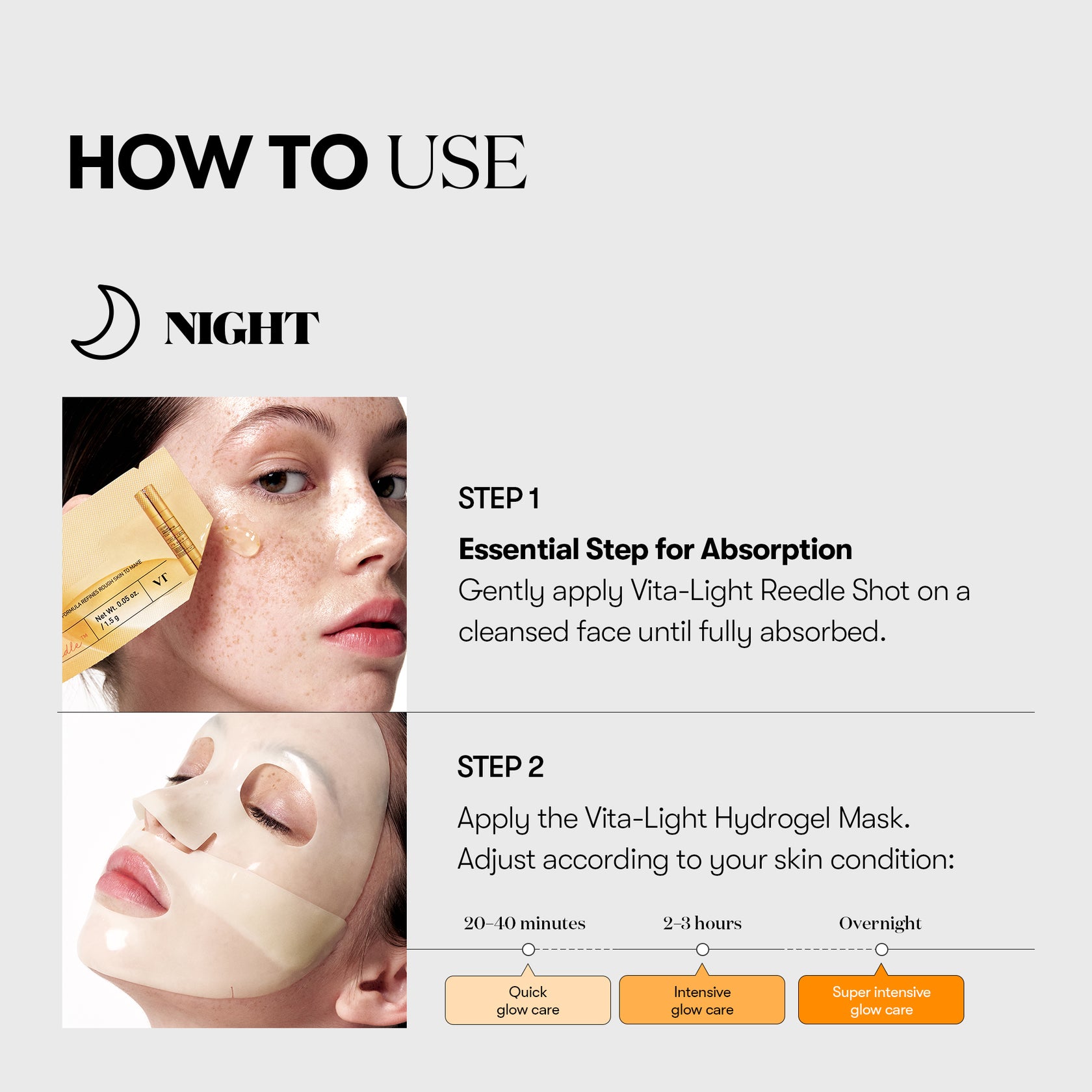 VT Cosmetics Vita-Light Reedle 100 2 Step Mask Sheet 33g