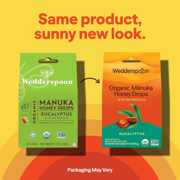 Wedderspoon Organic Manuka Honey Drop Eucalyptus 120 g 20's