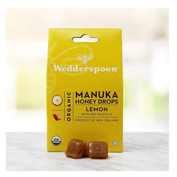 Wedderspoon Organic Manuka Honey Drops Lemon 120g 20's