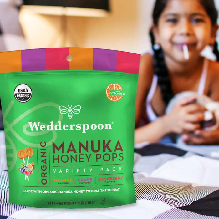 Wedderspoon Organic Manuka Honey Pops Kids-Variety pack 24's