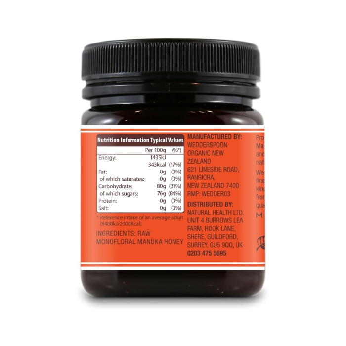 Wedderspoon Raw Monofloral Manuka Honey KF 16 250g