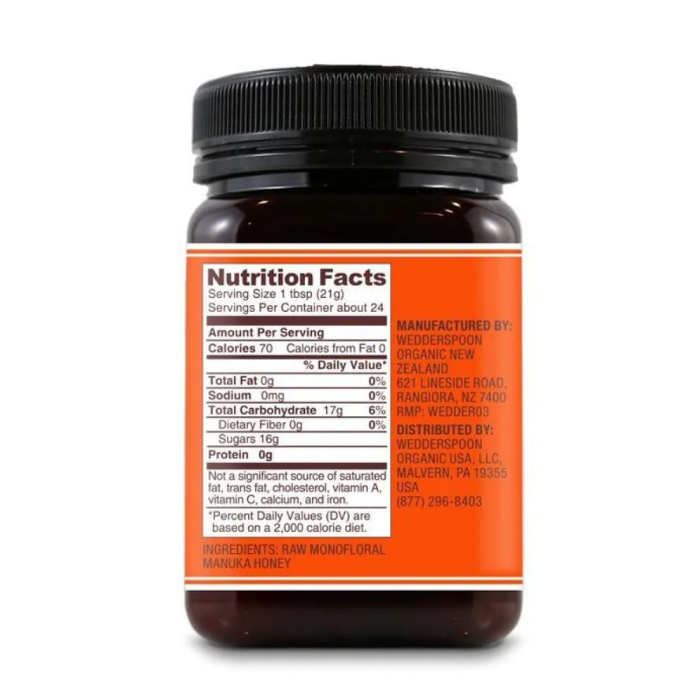 Wedderspoon Raw Monofloral Manuka Honey KF 16 500 g