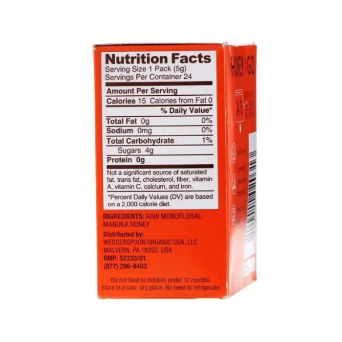 Wedderspoon Raw Monofloral Manuka Honey On The Go KFactor 16 24's