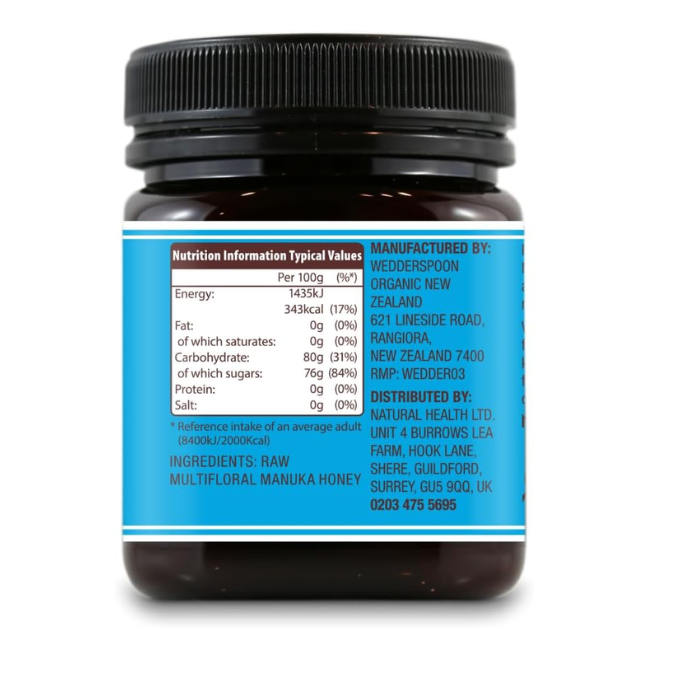 Wedderspoon Raw Multifloral Manuka Honey KF 12 250g