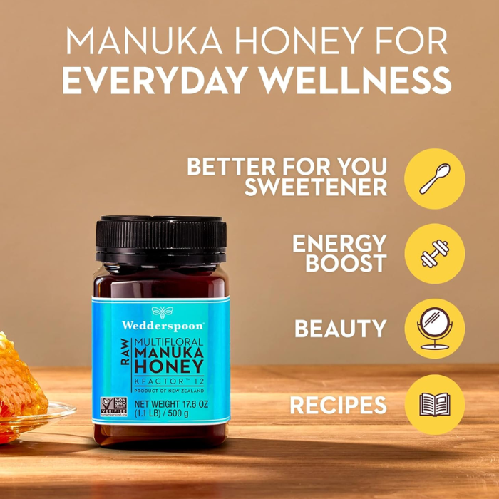 Wedderspoon Raw Multifloral Manuka Honey KFactor 12 500 g