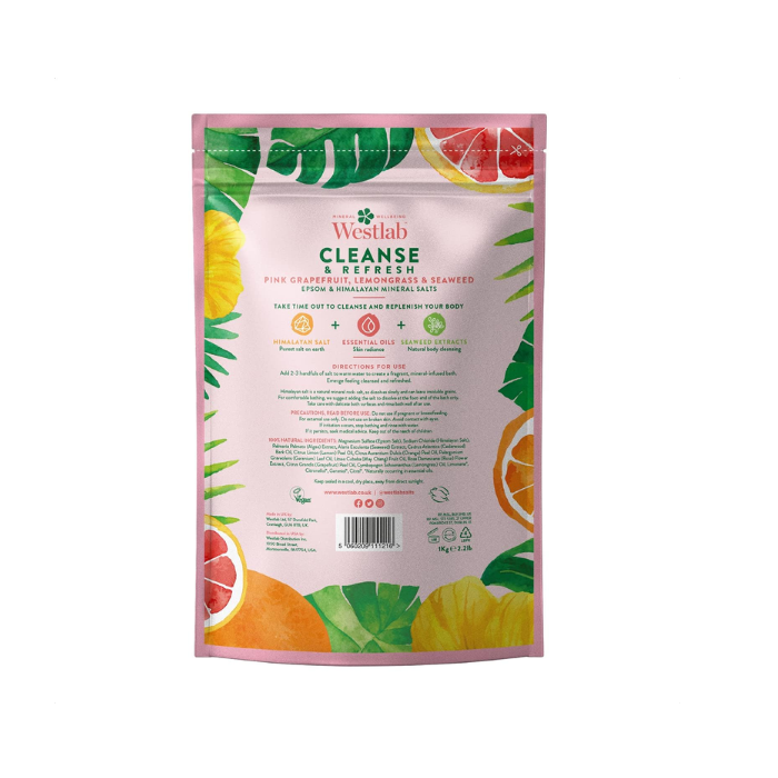 Westlab Cleanse Bath Salt With Epsom & Himalayan Salt 1Kg