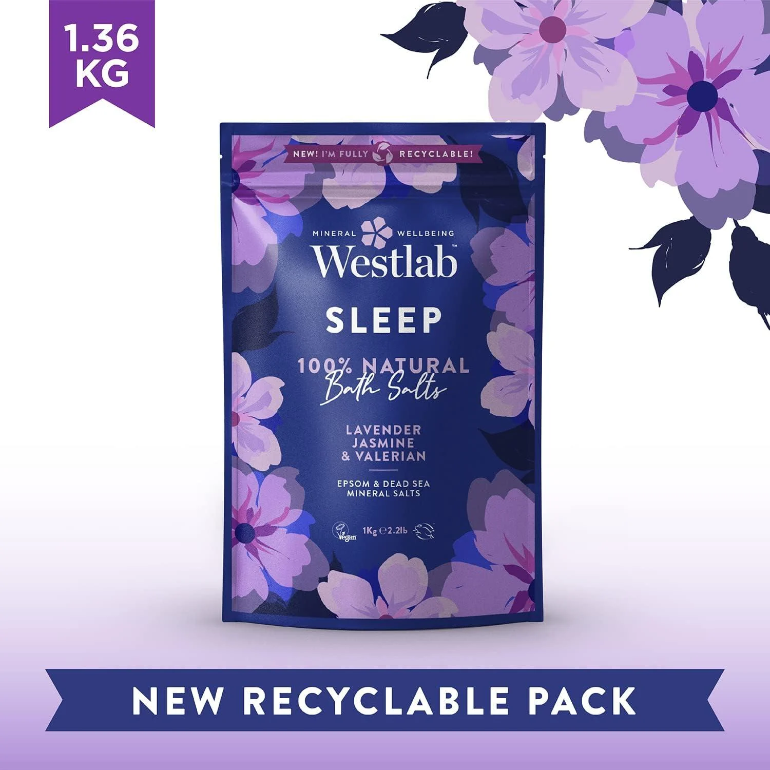 Westlab Sleep Bath Salt With Epsom & Dead Sea Salts 1Kg