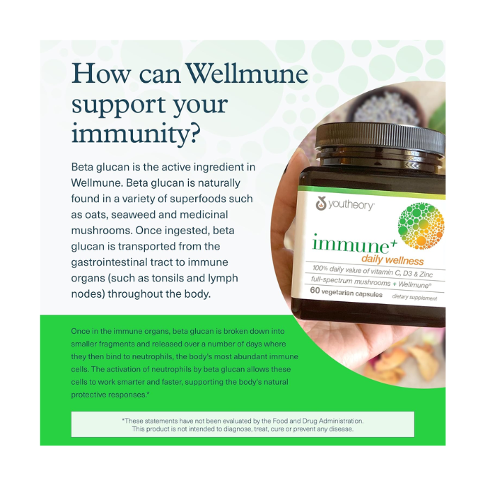 Youtheory Immune+ Daily Wellness Vegetable Capsule 60's