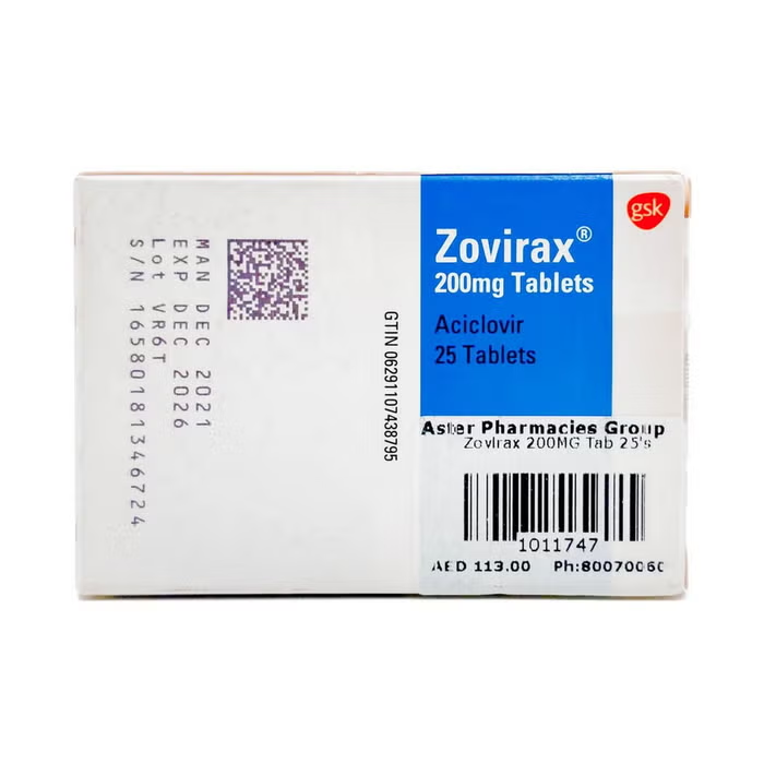 ZOVIRAX 200MG TAB 25S (5S BLISTER X 5)