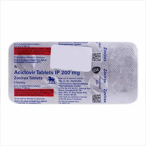 ZOVIRAX 200MG TAB 25S (5S BLISTER X 5)